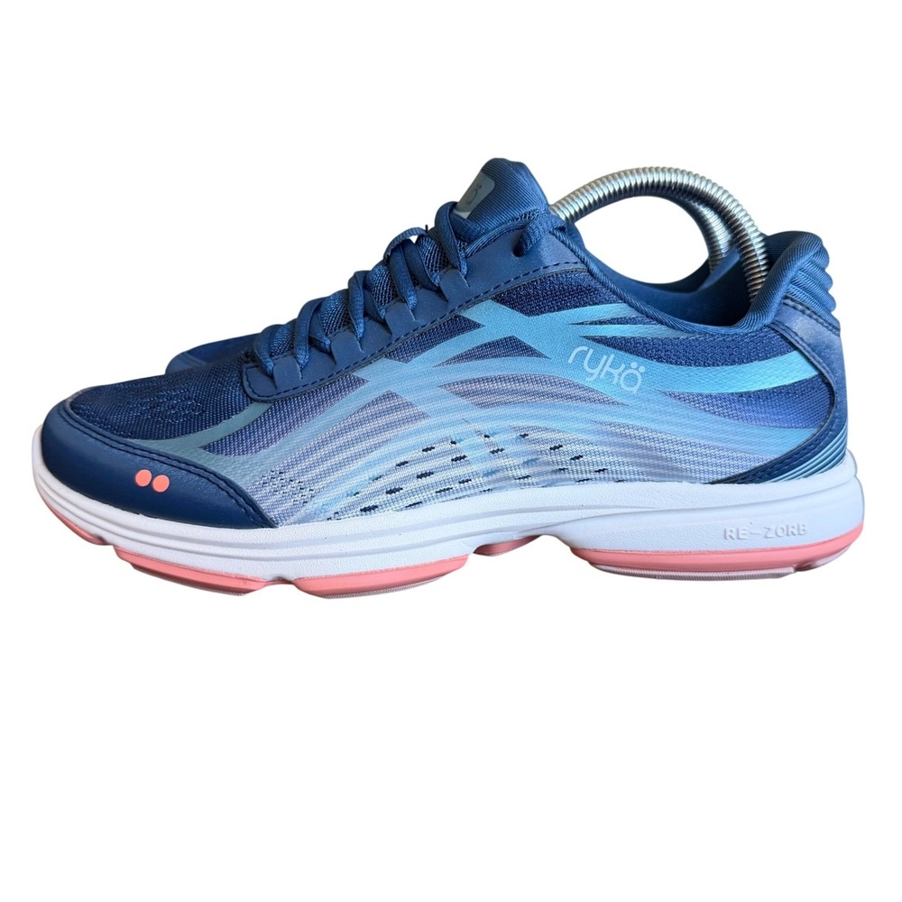 Ryka Devotion Plus 2 Womens Blue Pink Walking Shoes Sneakers 9.5W